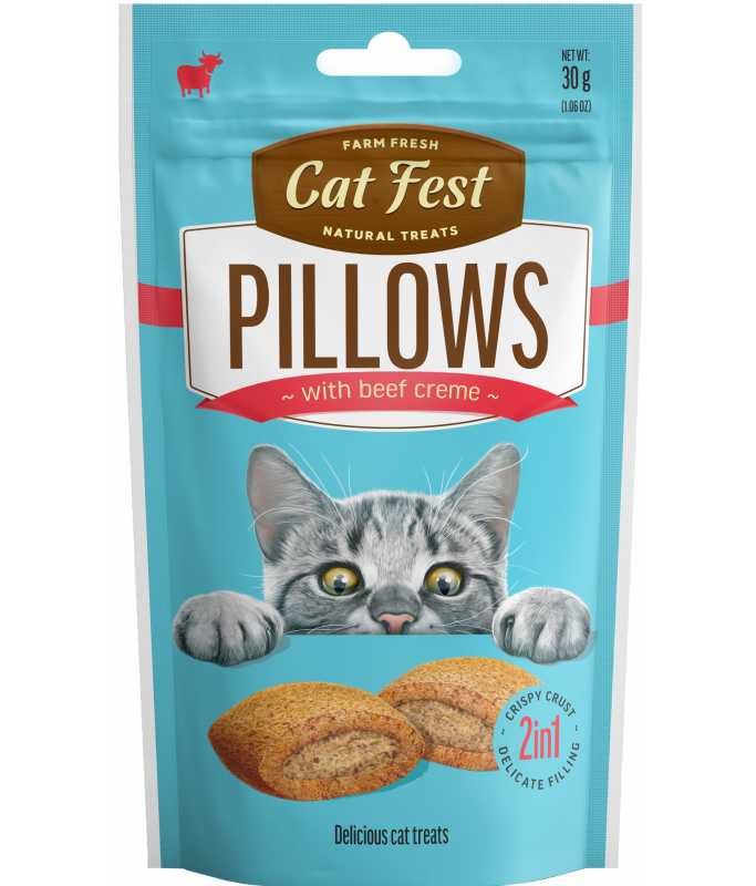 Cat Fest Pillows with Beef Cream Cat Treats - 30g