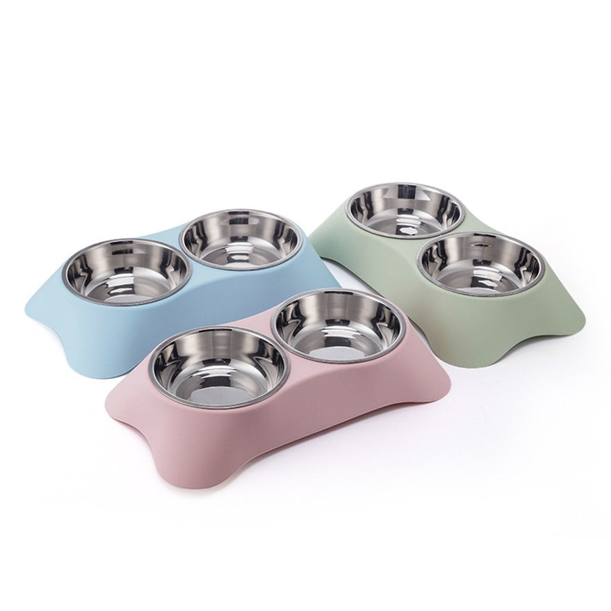 SAAS Stainless Steel Dual Pets bowls 34*20*6.5