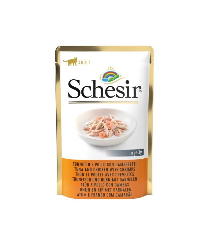 Schesir Cat Pouch Jelly Tuna Chicken Shrimps 85g