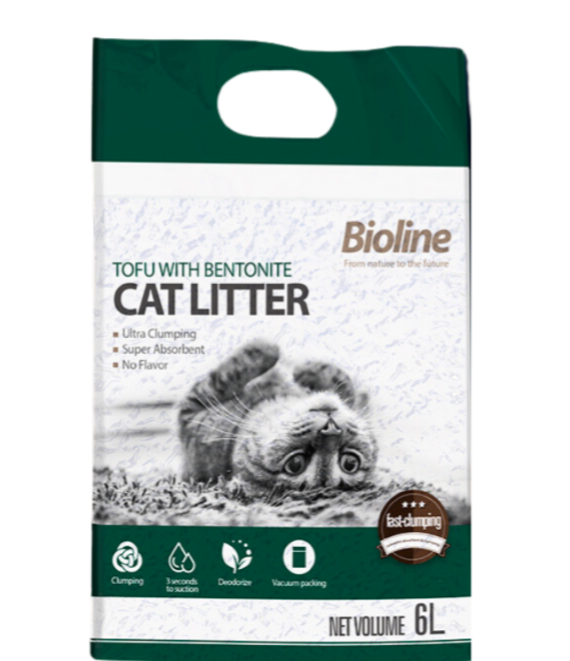 Bioline Tofu With Bentonite Cat Litter 6L
