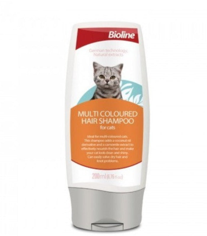 Bioline Multi Coloured Hair Shampoo For Cats 200ml