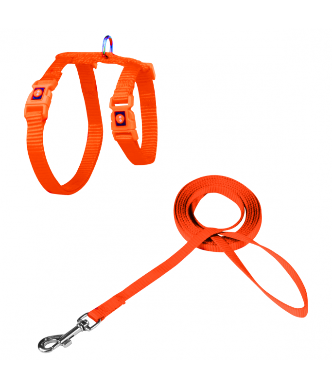 DOCO® Signature Cat Harness + Leash - XS, Color - Safety Orange