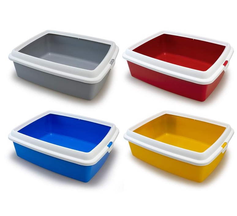 Hydra Mini Cat Litter Tray with frame - 43 x 31 x 12 cm/Mix Colors