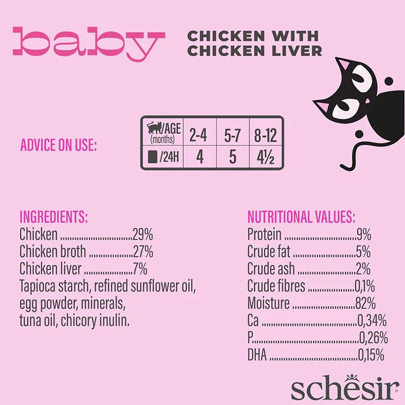 Schesir Baby Mousse Kitten - Chicken With Chicken Liver 70g