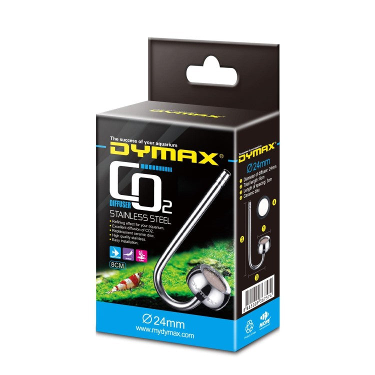 Dymax Stainless Steel CO2 Diffuser Dia24mm Length 8cm