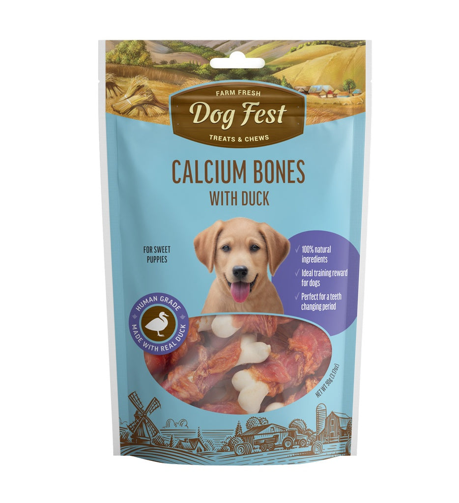 Dog Fest Calcium Bones With Duck For Puppies - 90g