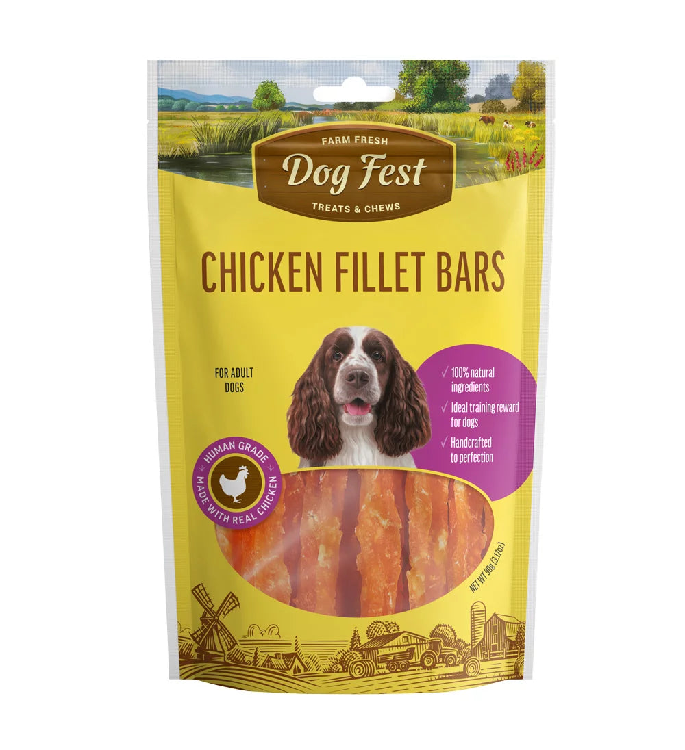 Dog Fest Chicken Fillet Bars For Adult Dogs - 90g