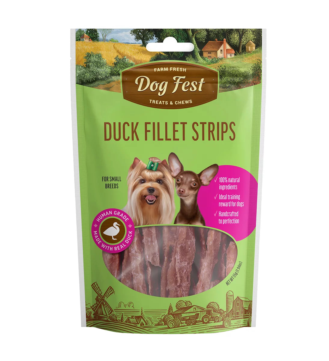 Dog Fest Duck Fillet Strips For Mini-Dogs - 55g