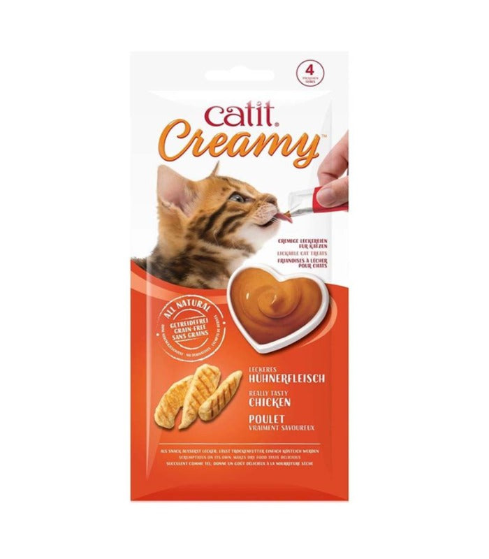 Catit Creamy Lickable Cat Treats - Chicken & Lamb 4 tubes